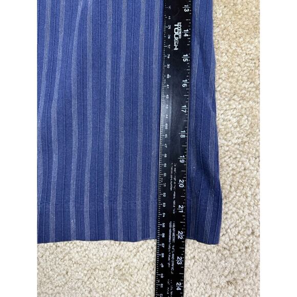 New York & Company Blue Stripe Capris Sz 10 Flap Pocket Straight Leg Cotton B139 - Picture 10 of 12